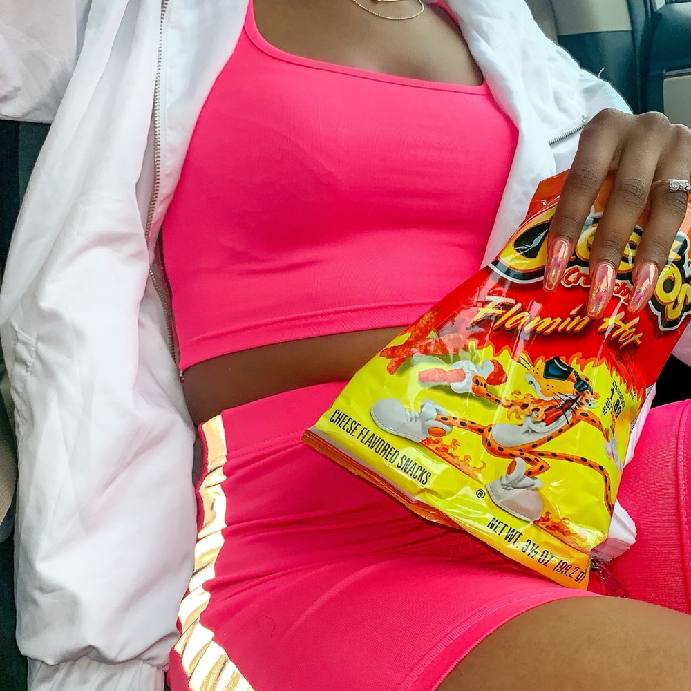 Neon Pink Two Piece Set